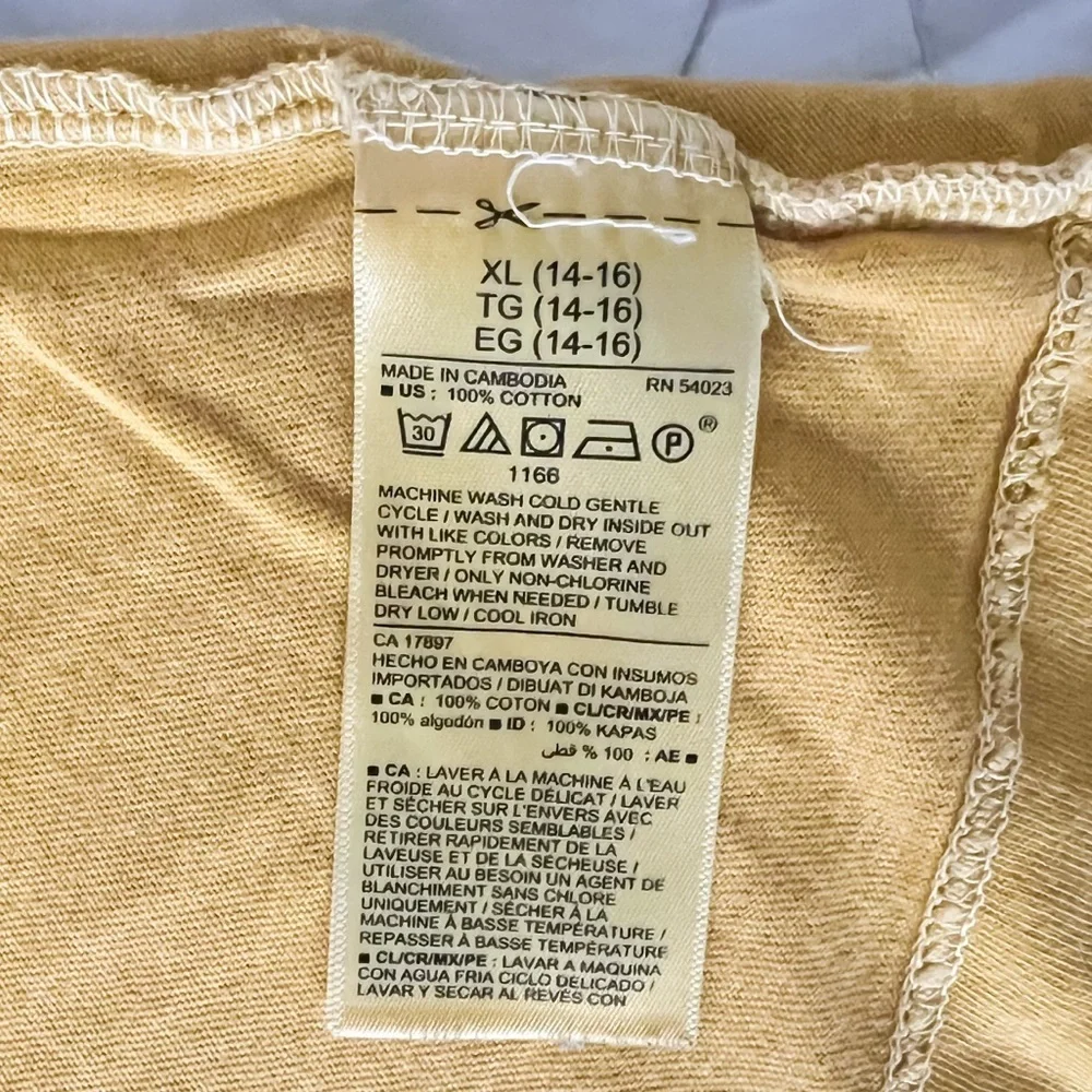 Old Navy Girls Cropped Vintage Crew Neck T-Shirt - Golden, Size XL (14-16)